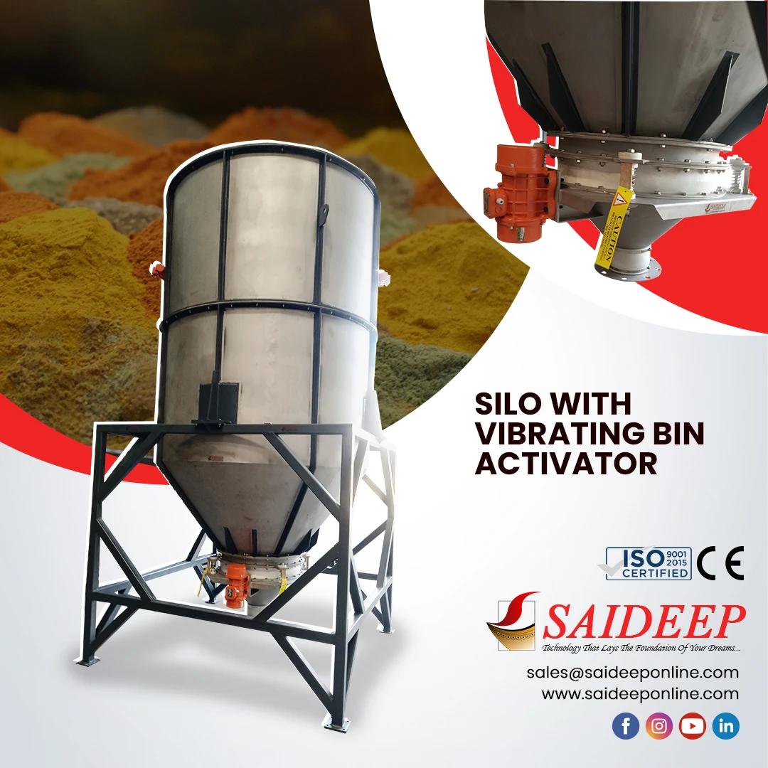 Bin activator mounted under a storage silo