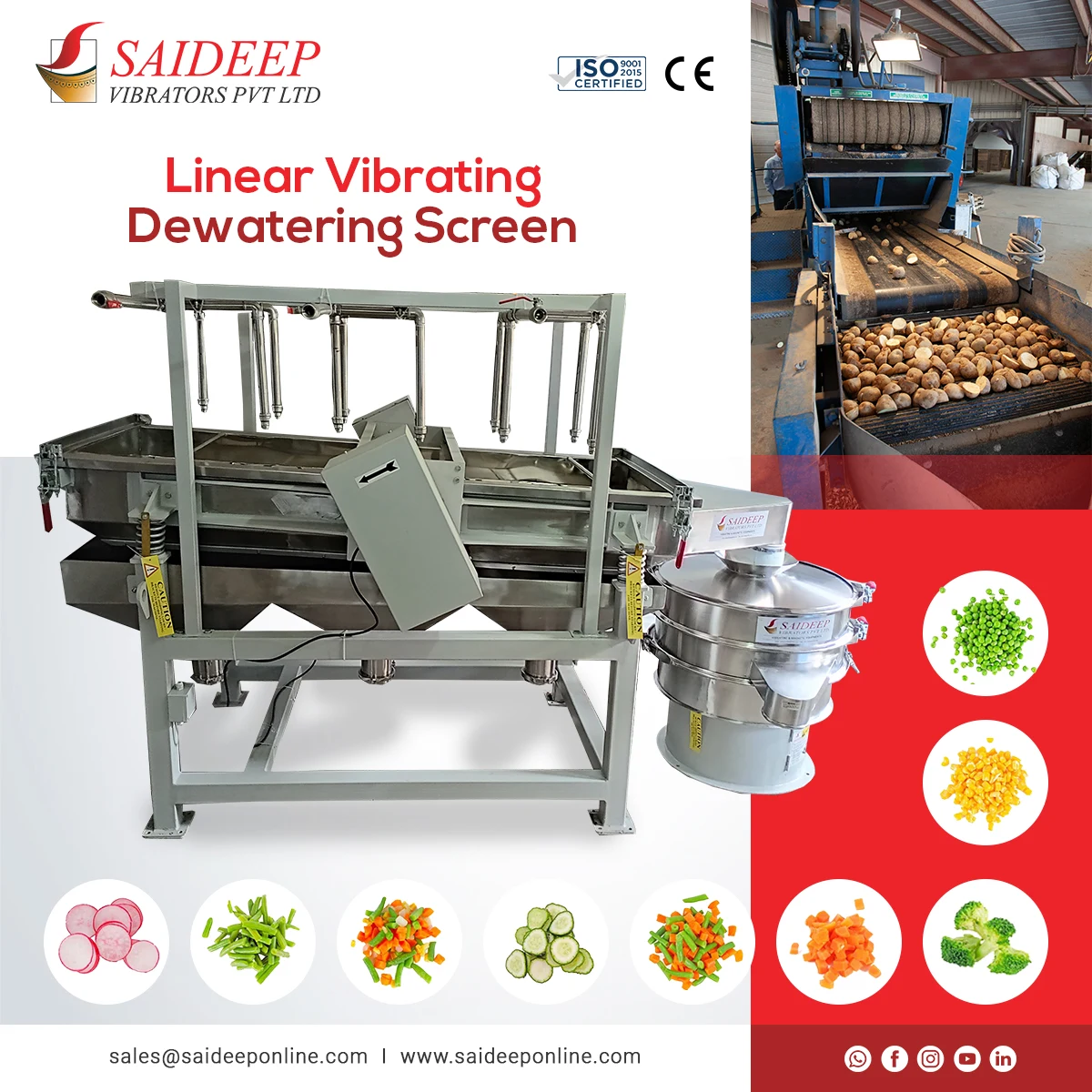 Linear vibrating dewatering screen