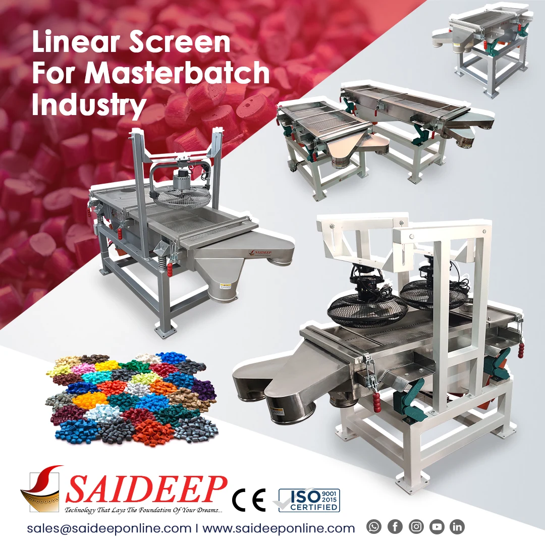 Linear vibrating screen for masterbatch