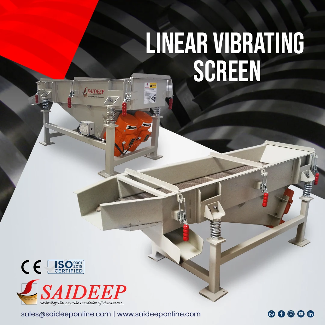 Linear vibrating screen for shredder recovery