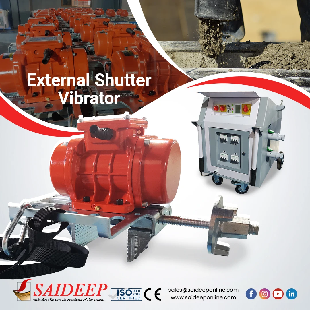 Shutter vibrator clamped to concrete formwork