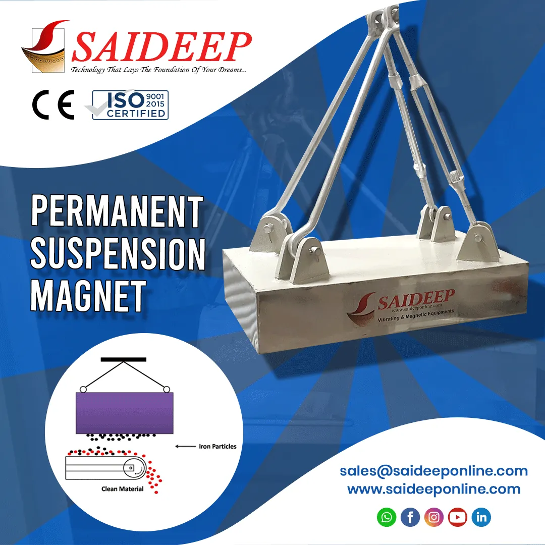 Permanent suspension magnet over a conveyor