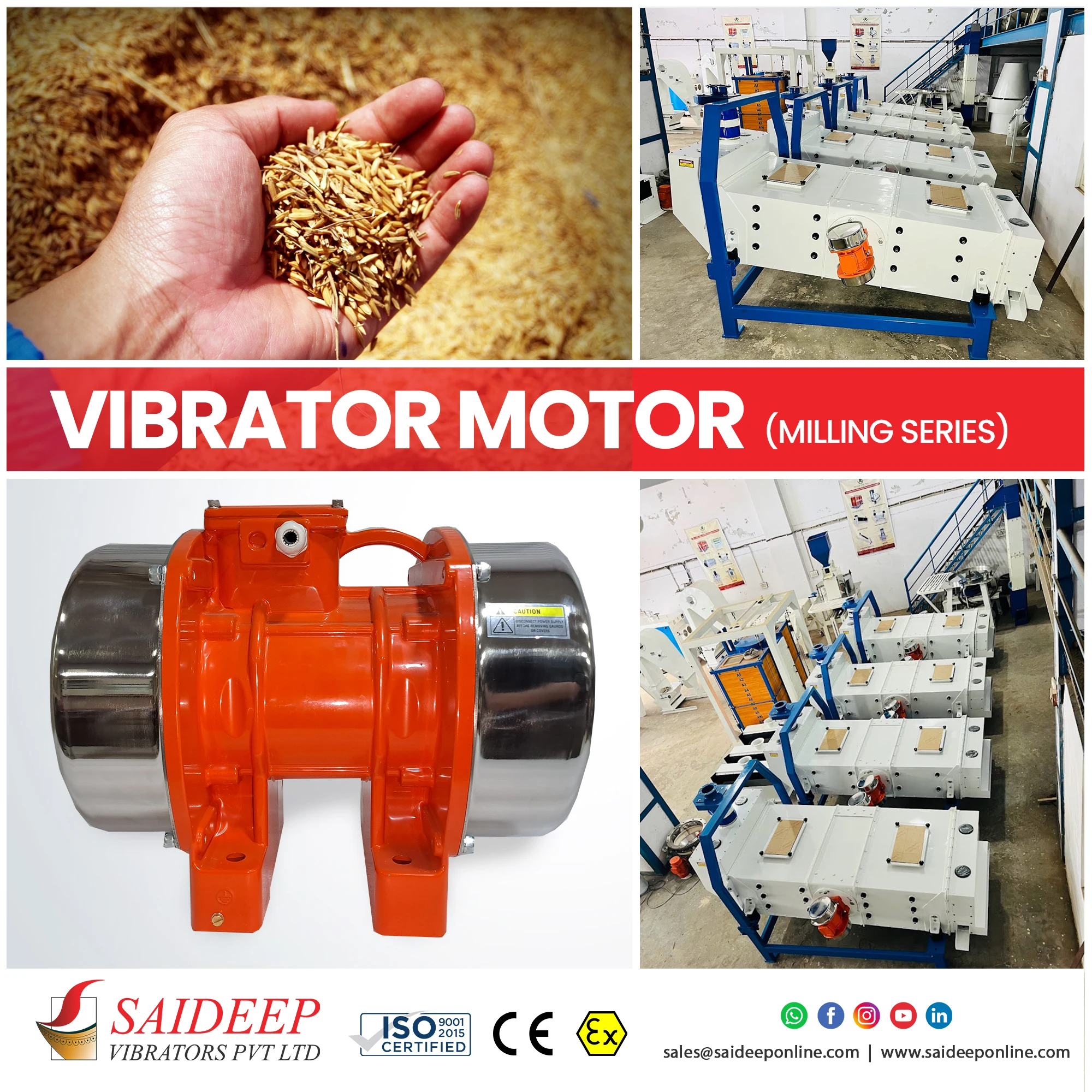Saideep grain milling series vibrator motor