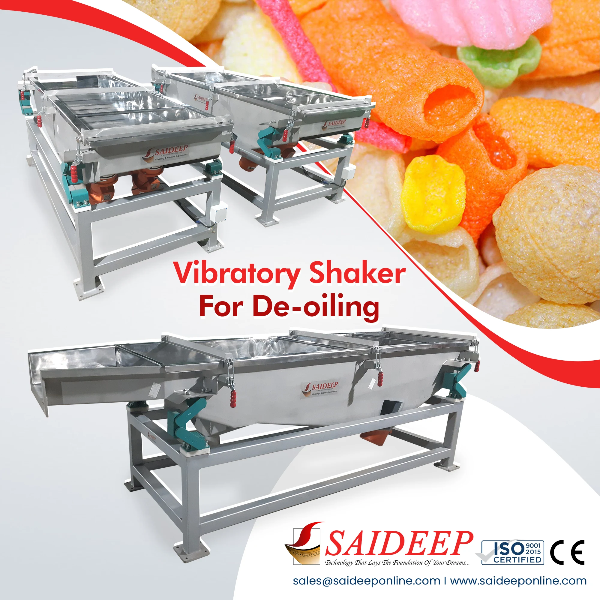 Saideep vibratory screen conveyor with twin drives