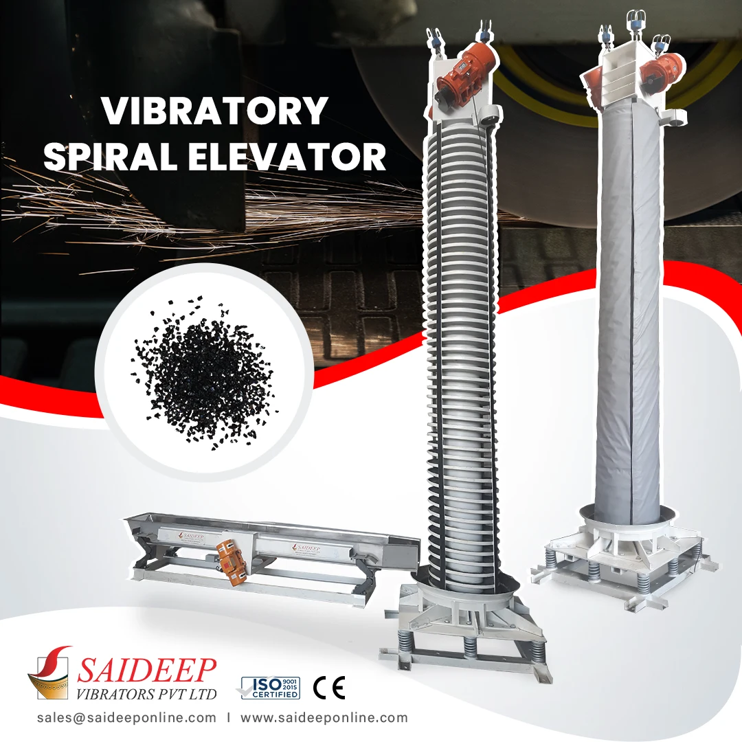 Vibratory spiral elevator handling abrasives