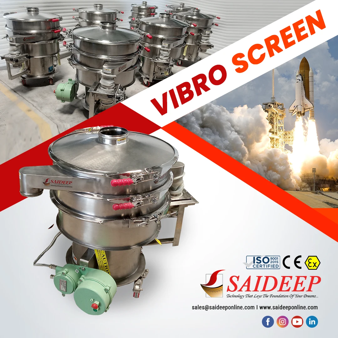 Flameproof circular vibro screen for hazardous areas