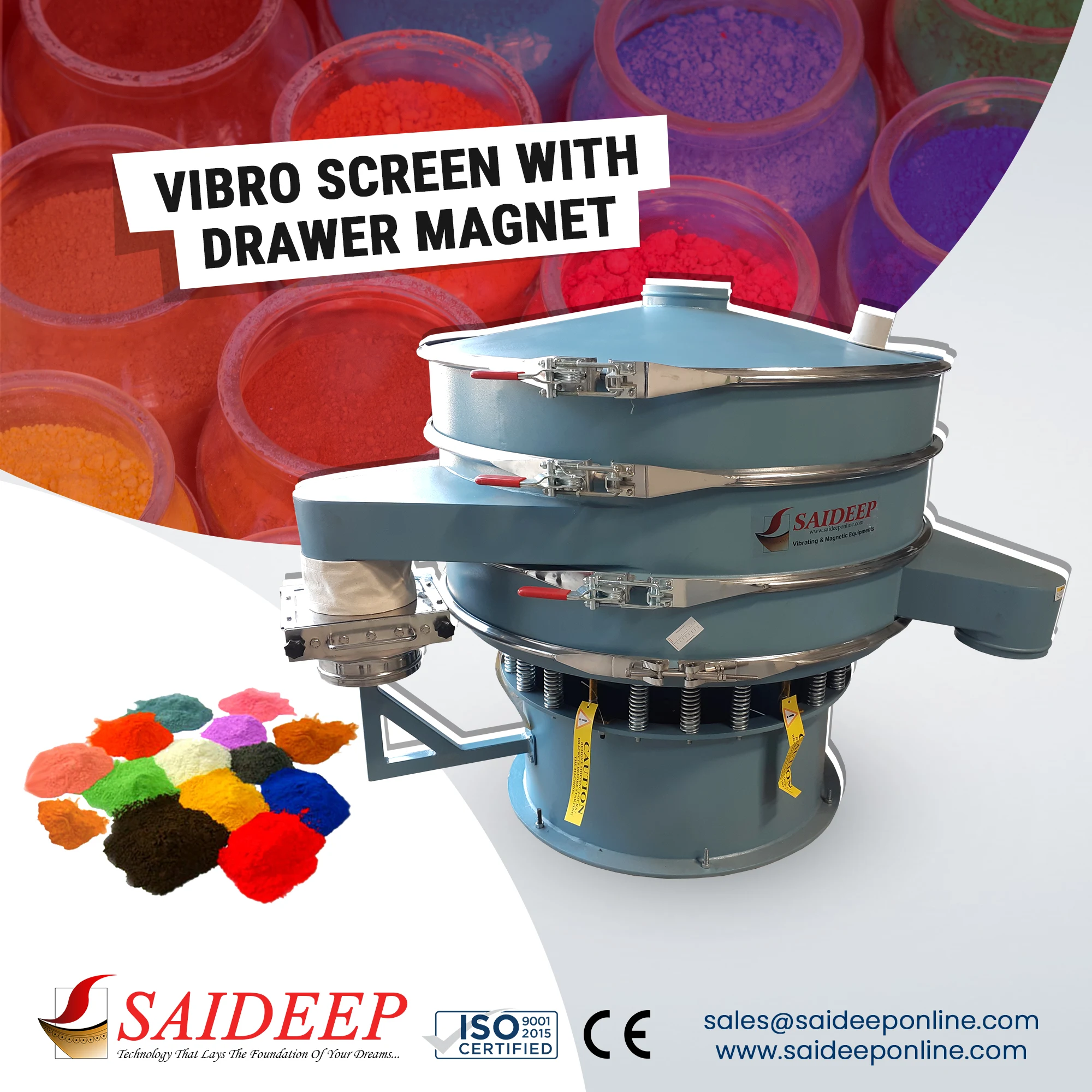 Vibro screen separating paints and pigments